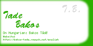 tade bakos business card